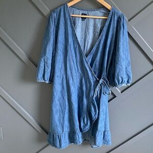 Gap Jean Dress Puff Sleeve
